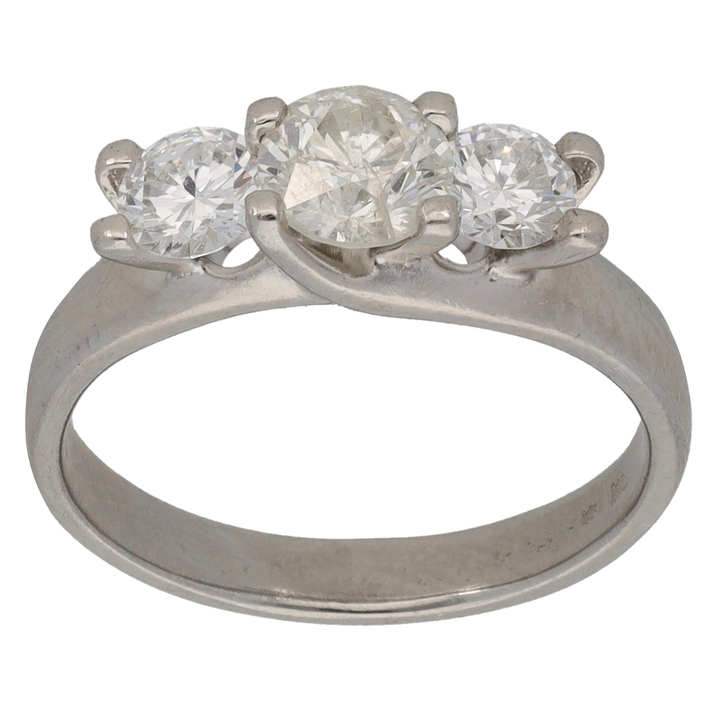 Platinum 1.10ct Diamond Trilogy Ring Size K