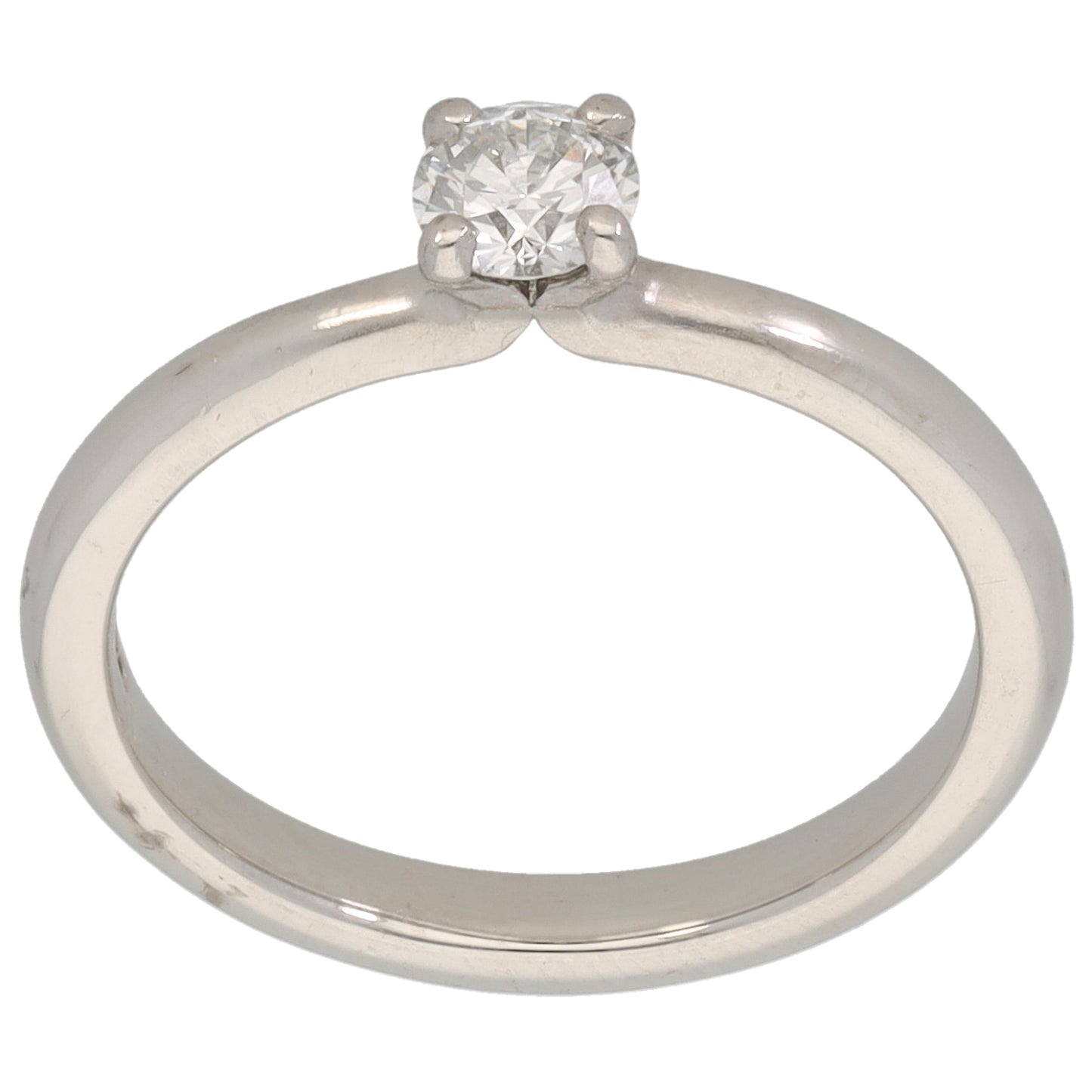 Platinum 0.32ct Diamond Solitaire Ring Size M