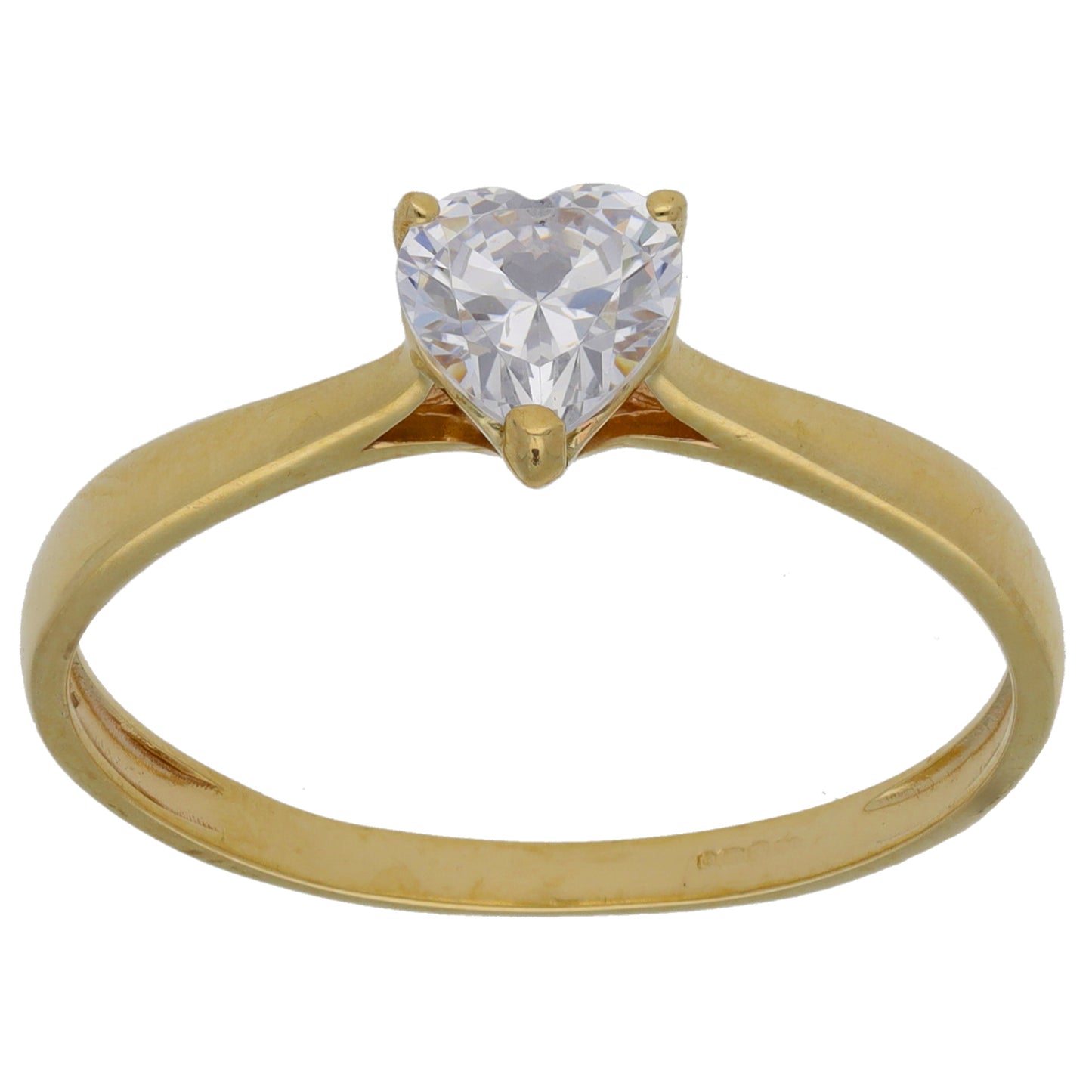 9ct Gold Cubic Zirconia Single Stone Ring Size V