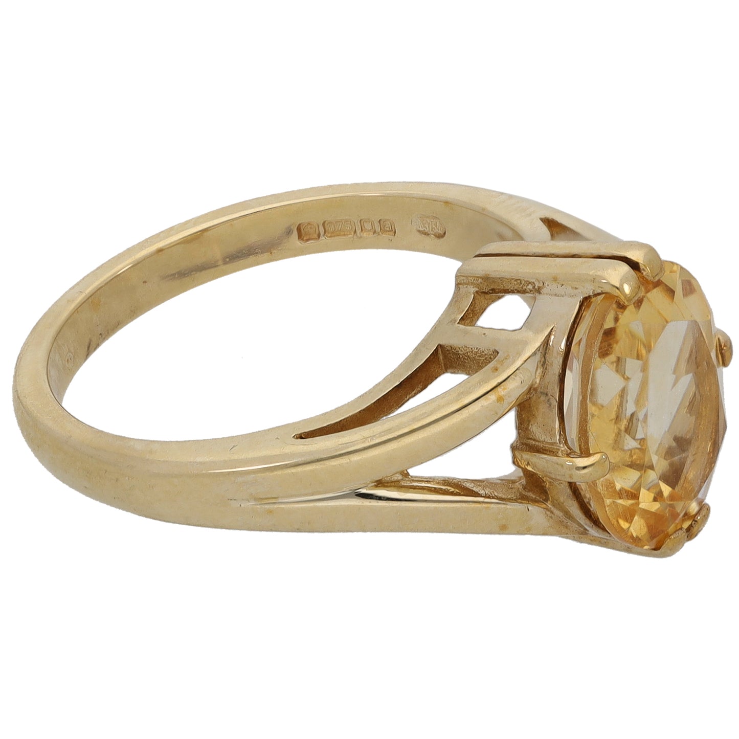 9ct Gold Quartz Single Stone Ring Size M