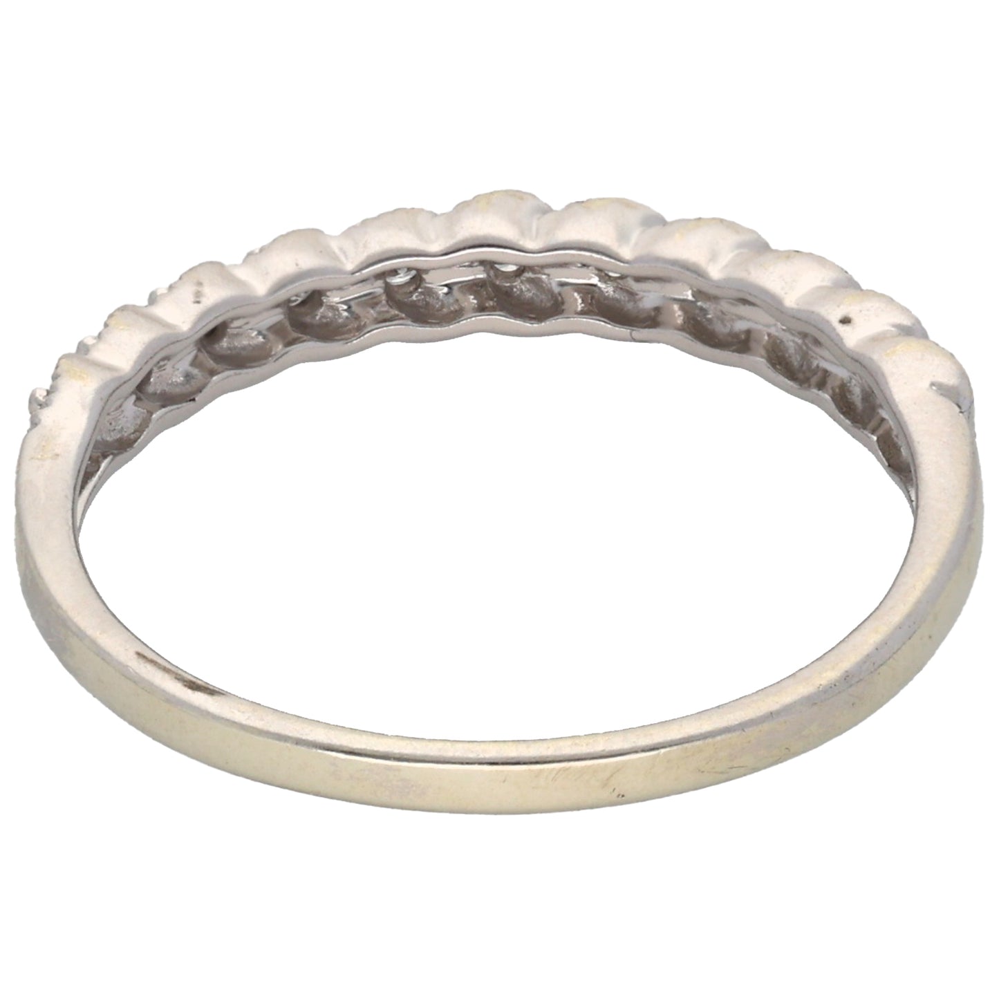 9ct White Gold 0.15ct Diamond Half Eternity Ring Size Q
