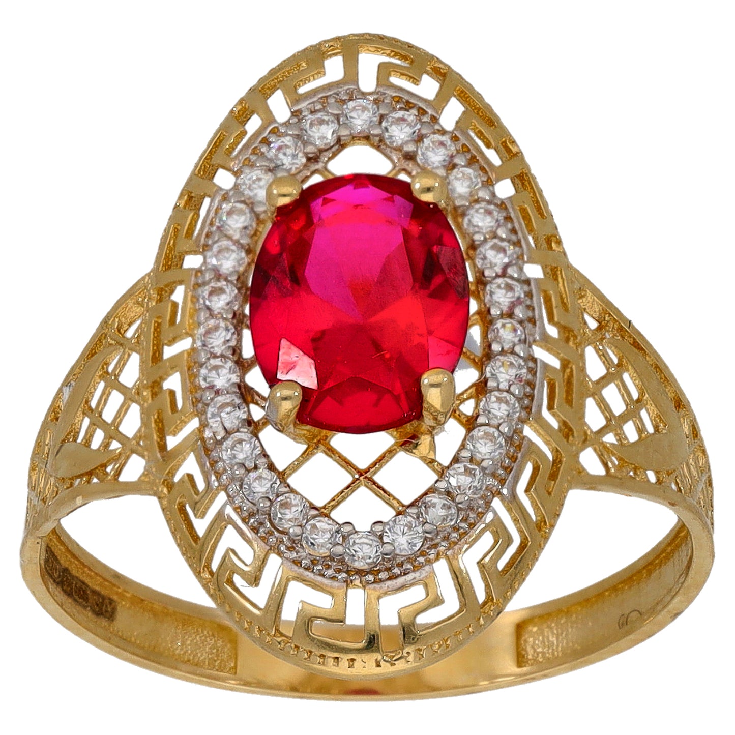 14ct Gold Imitation Gems Dress/Cocktail Ring Size Q