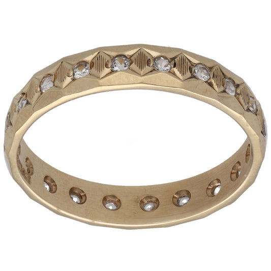 9ct Gold Cubic Zirconia Eternity Ring Size P