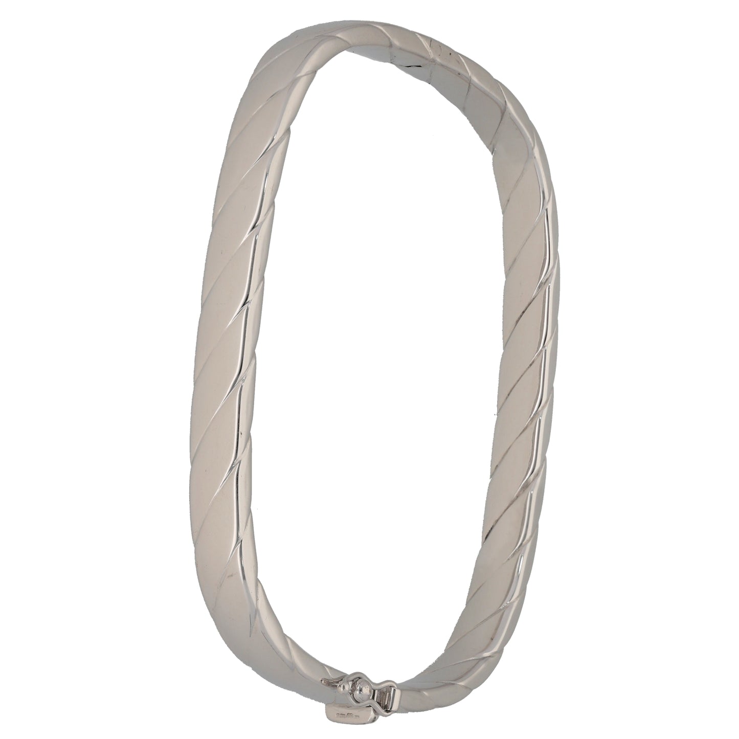 9ct White Gold Hinged/Clasp Bangle