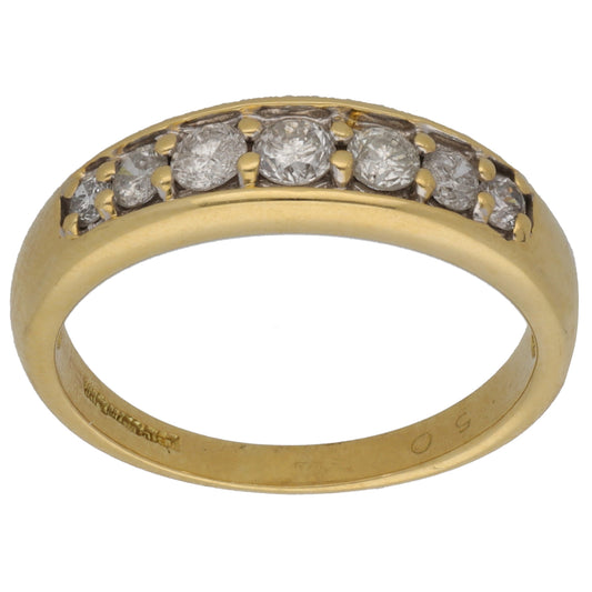18ct Gold 0.36ct Diamond Half Eternity Ring Size N
