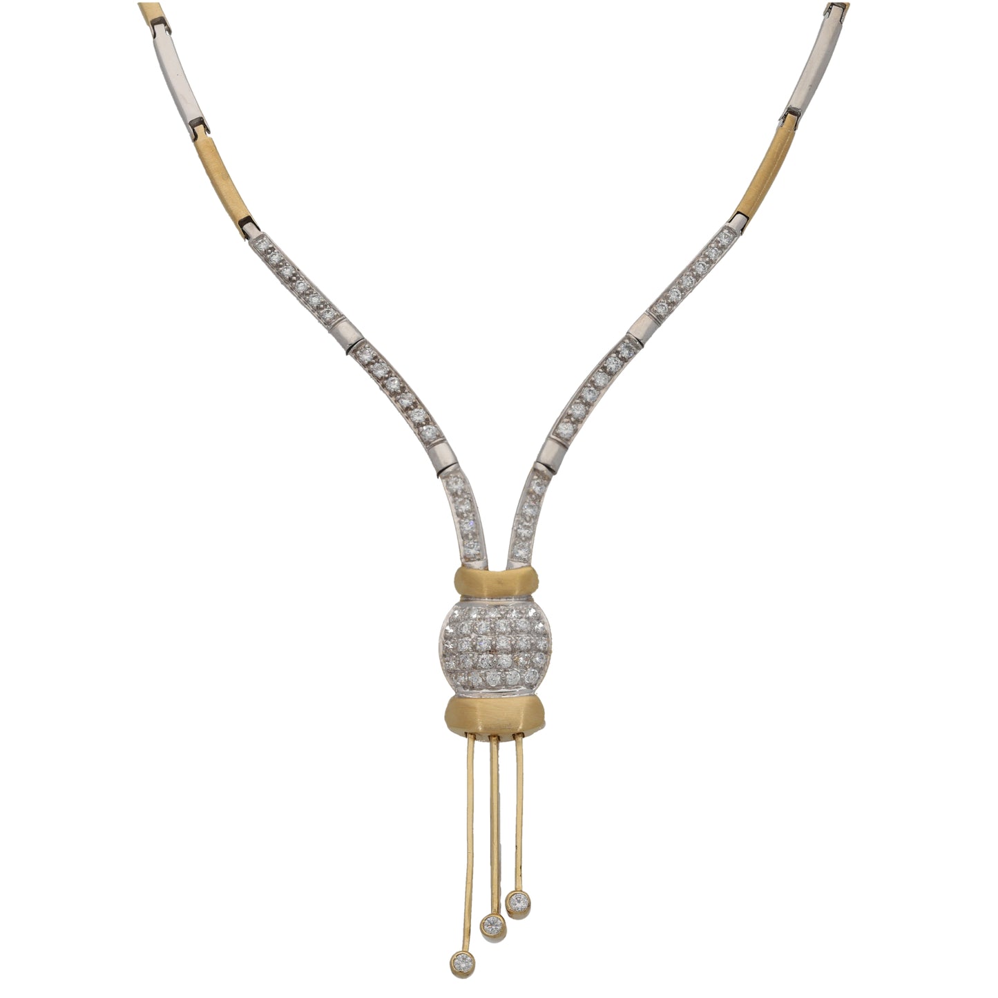 14ct Gold Cubic Zirconia Fancy Necklace 16"