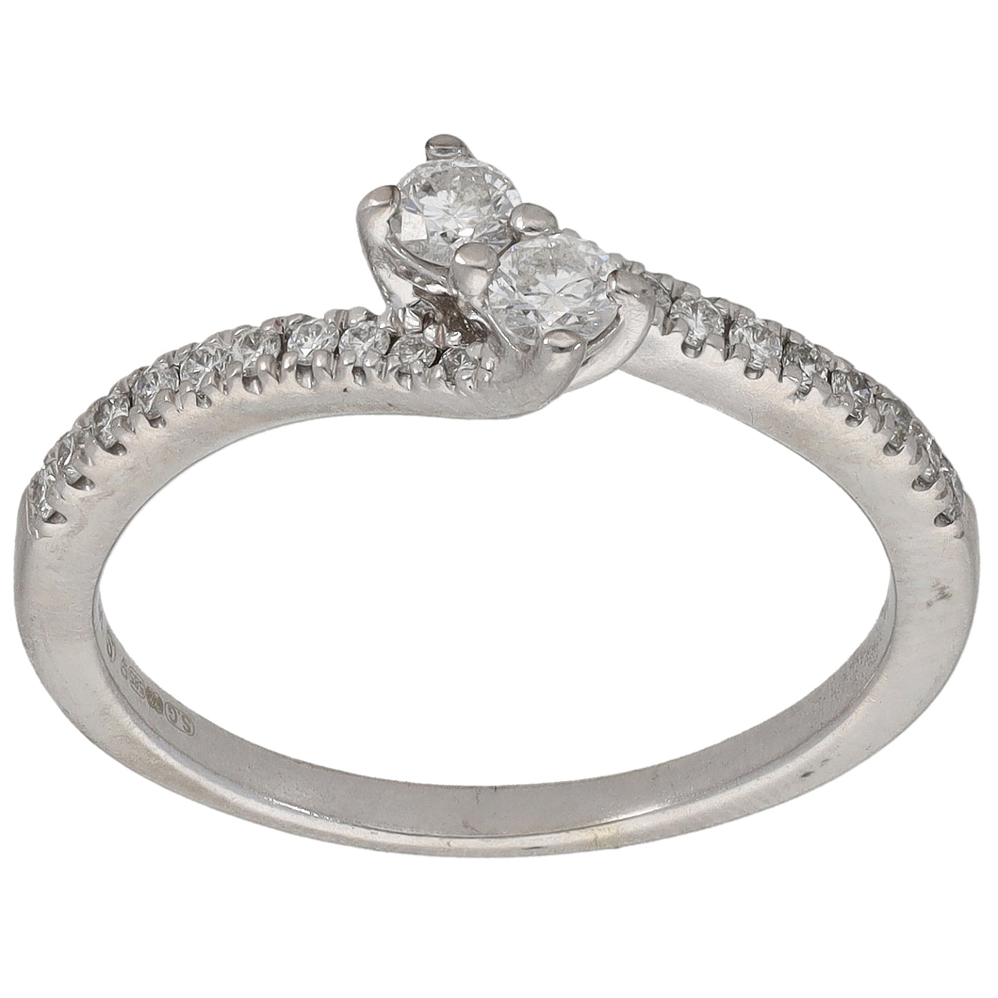 14ct White Gold 0.28ct Diamond Dress/Cocktail Ring Size O