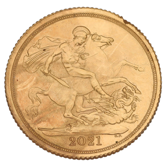 22ct Gold Queen Elizabeth II Full Sovereign Coin 2021