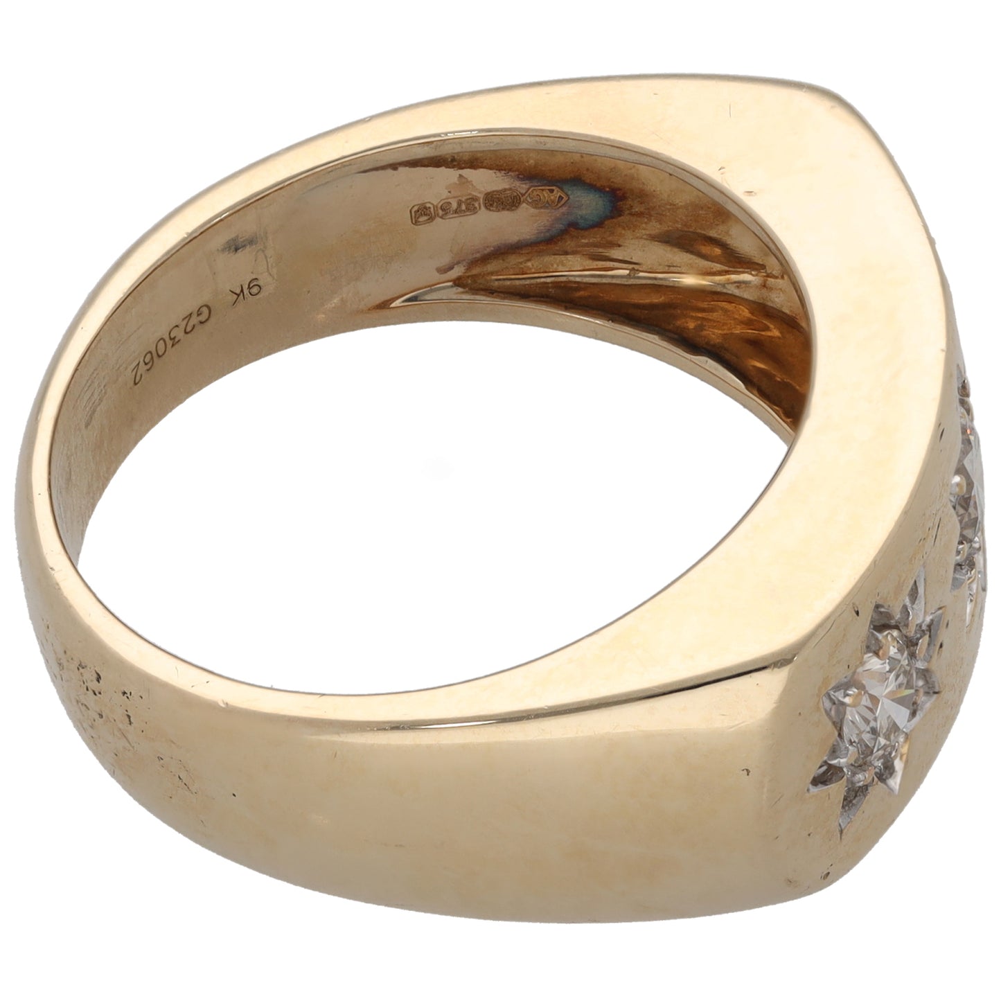 9ct Gold 0.78ct Diamond Trilogy Ring Size U