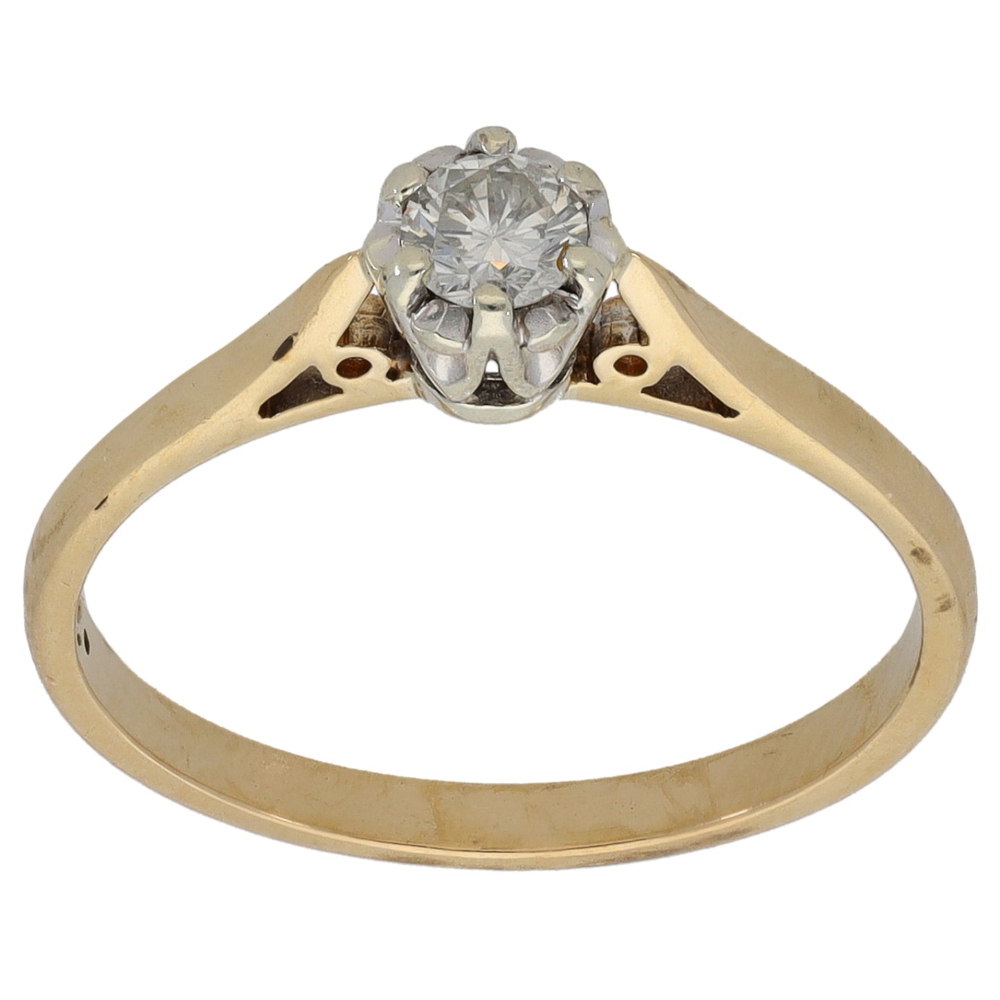 9ct Gold 0.20ct Diamond Solitaire Ring Size M