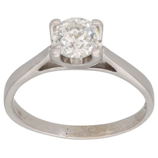 18ct White Gold 1.03ct Diamond Solitaire Ring Size Q