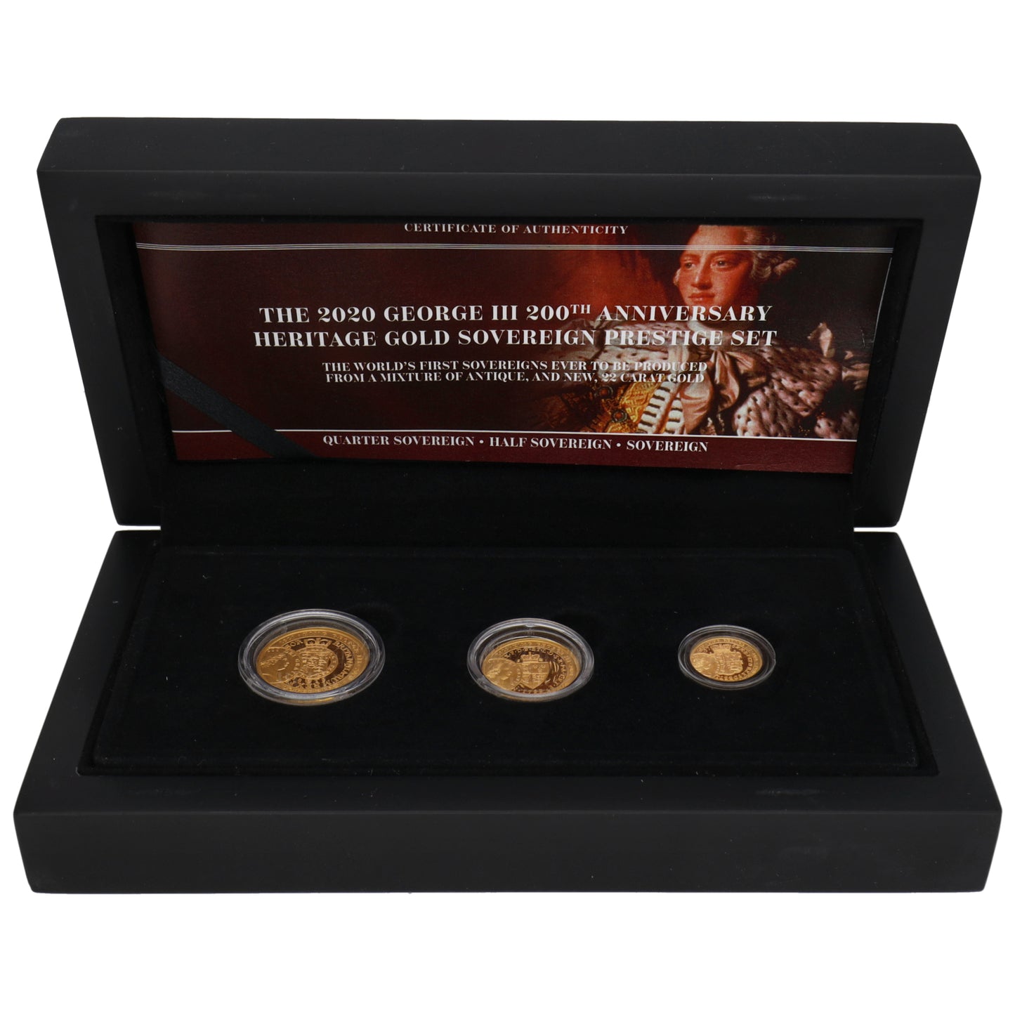 22ct Gold George III 200th Anniversary Sovereign Coin Set 2020