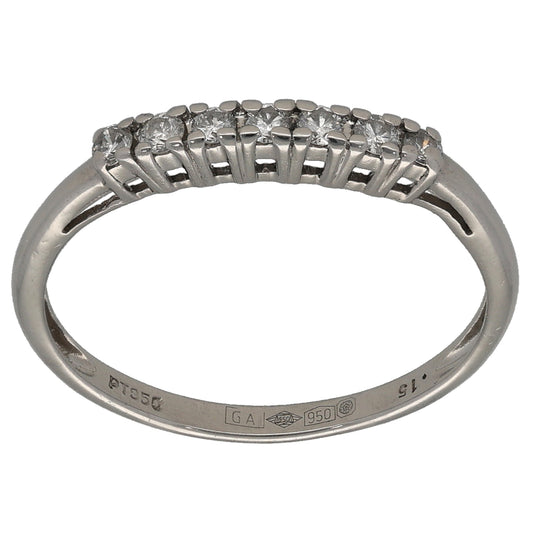 Platinum 0.15ct Diamond Half Eternity Ring Size P