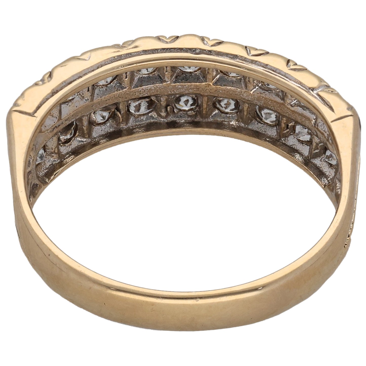 9ct Gold Cubic Zirconia Half Eternity Ring Size N