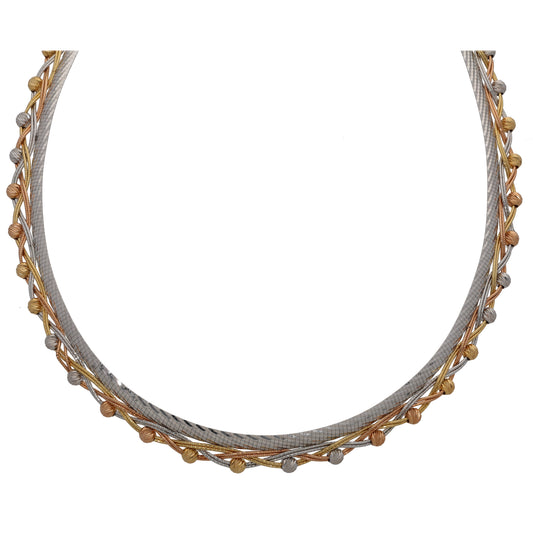 14ct Bicolour Gold Necklace, Earrings & Bracelet Jewellery Set