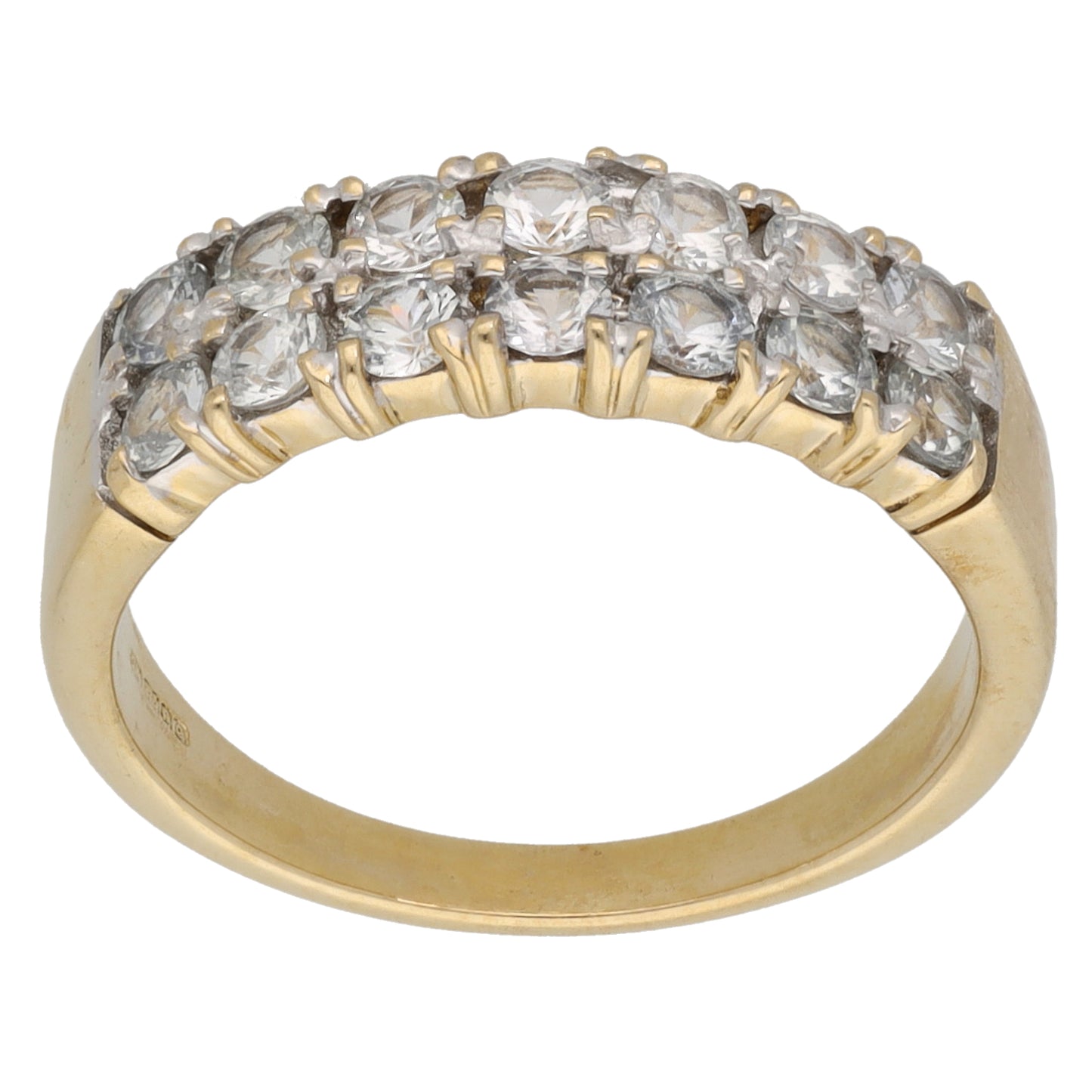 9ct Gold Quartz Half Eternity Ring Size N