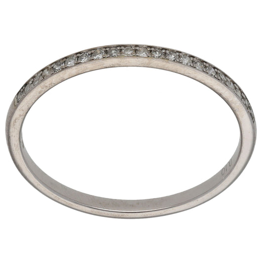 18ct White Gold 0.10ct Diamond Half Eternity Ring Size N