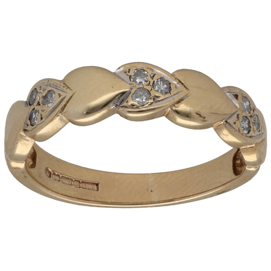 9ct Gold 0.09ct Diamond Alternative Ring Size N