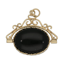 Load image into Gallery viewer, 9ct Gold Tiger&#39;s Eye &amp; Onyx Fob Pendant
