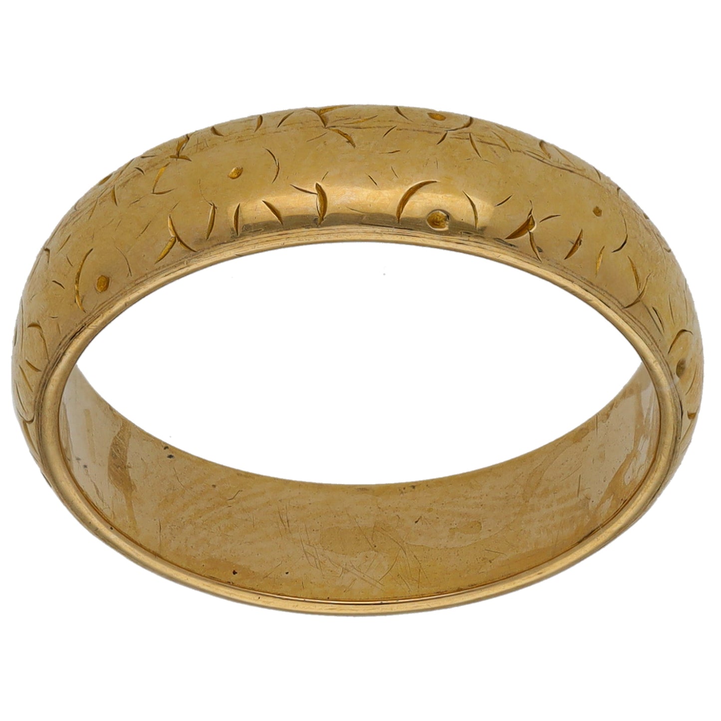 9ct Gold Patterned Wedding Ring Size P