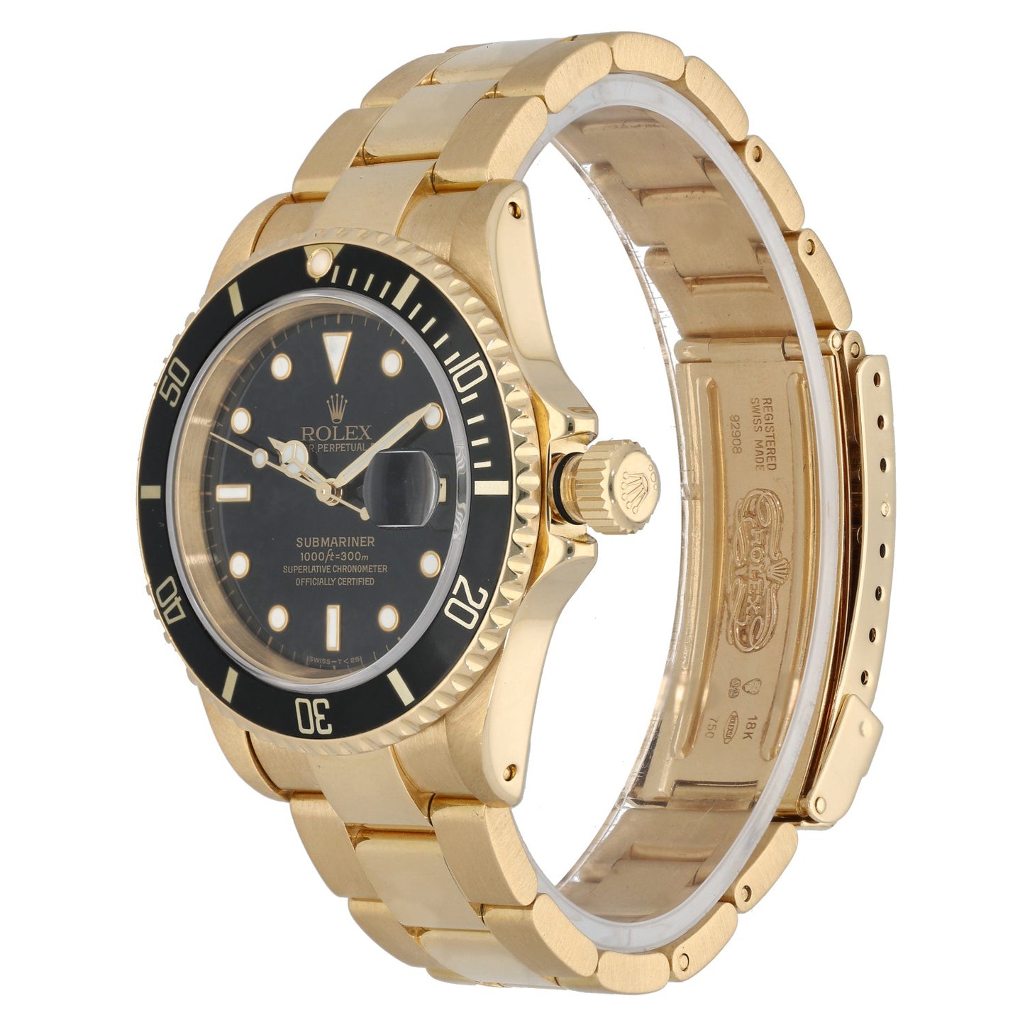 Rolex Submariner 16618 40mm Gold Watch