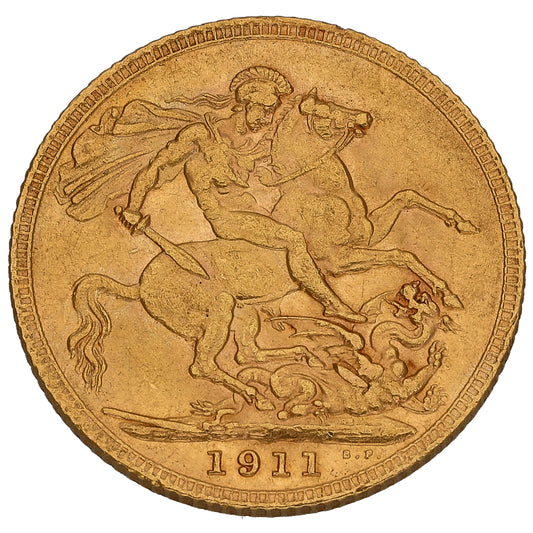 22ct Gold King George V Full Sovereign Coin 1911