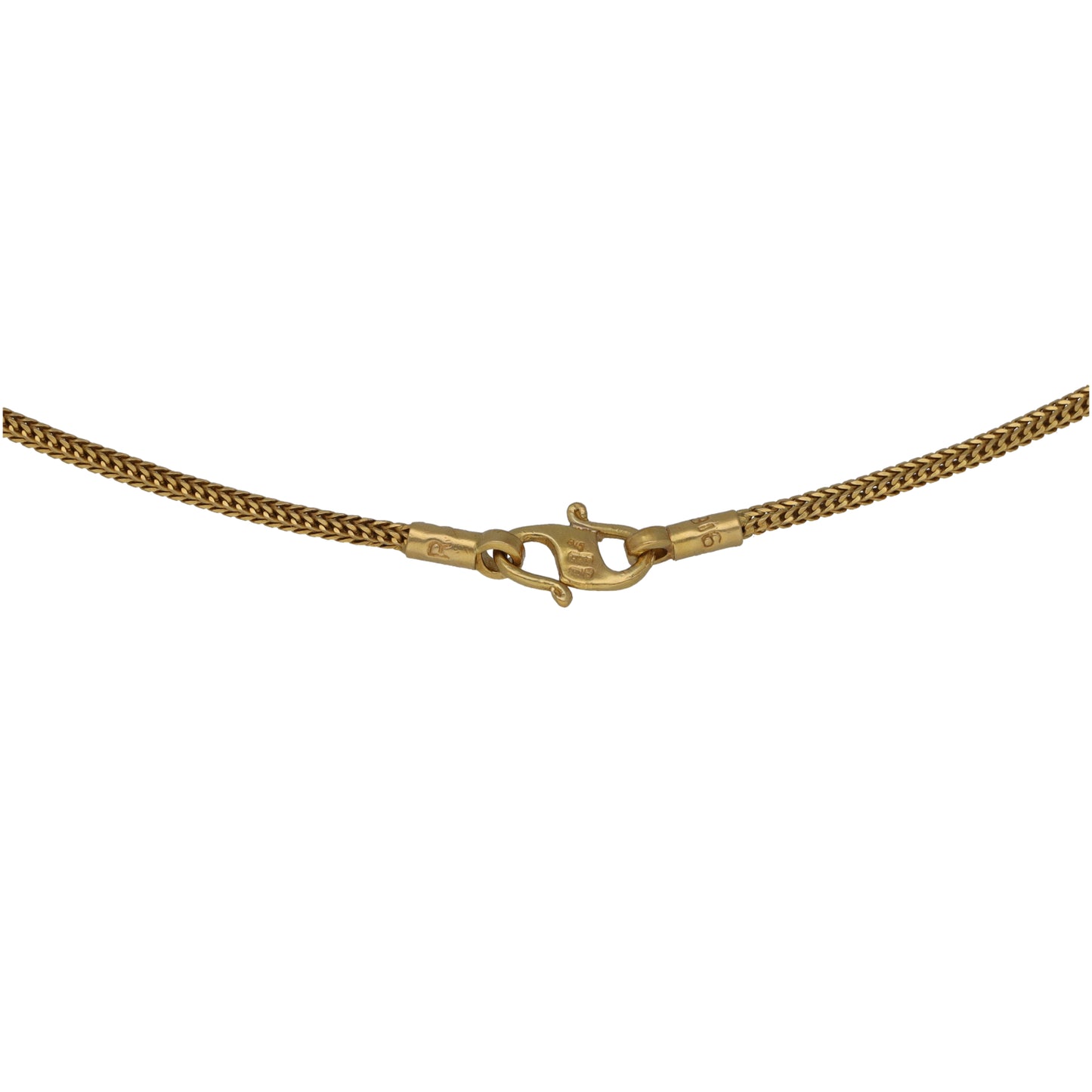 Gold snake chain necklace with spring-ring clasp and extender