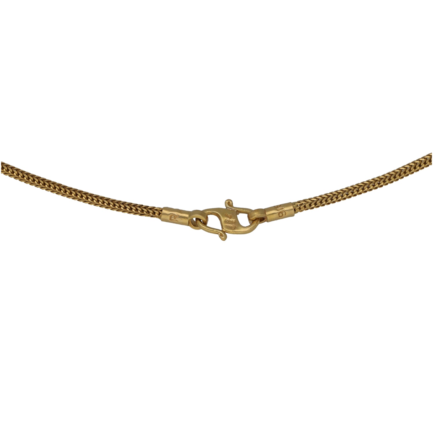 Gold snake chain necklace with spring-ring clasp and extender