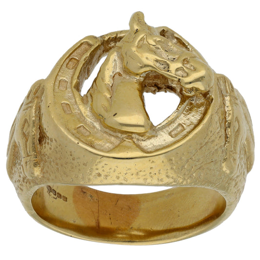 9ct Gold Horseshoe Ring Size Z+1