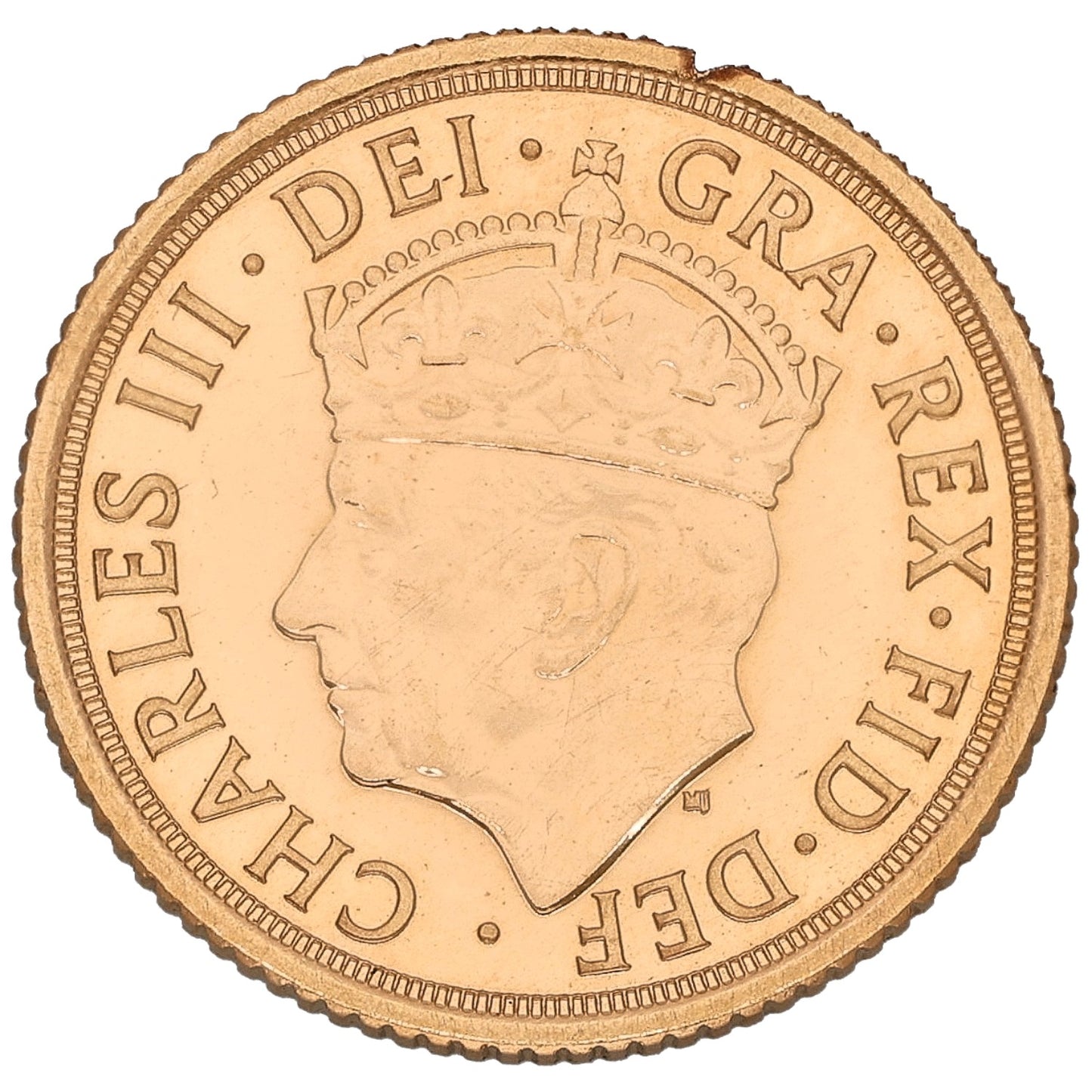 22ct Gold King Charles III Half Sovereign Coin 2023