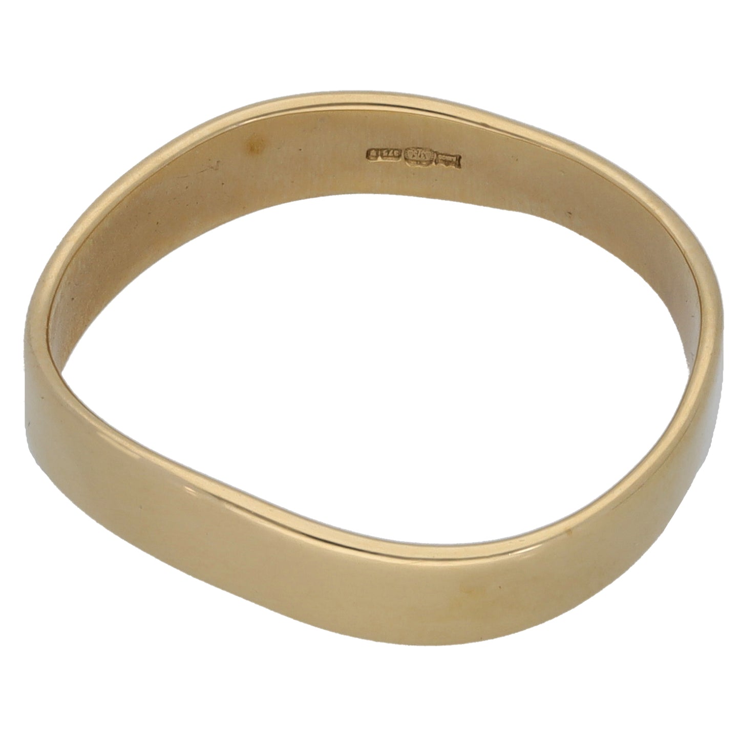 9ct Gold Shaped Wedding Ring Size P