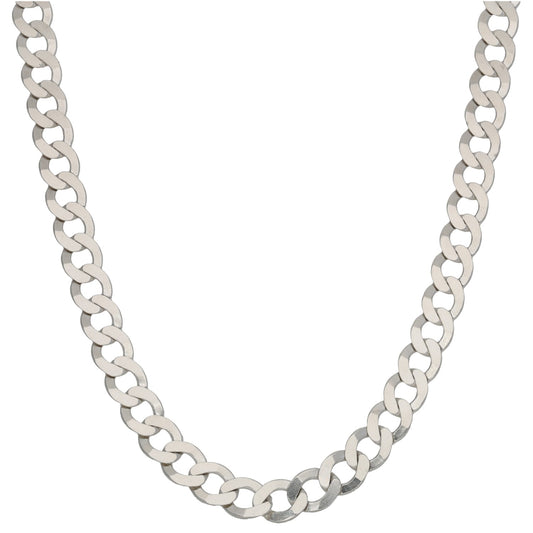 Sterling silver curb chain necklace with polished oval link links