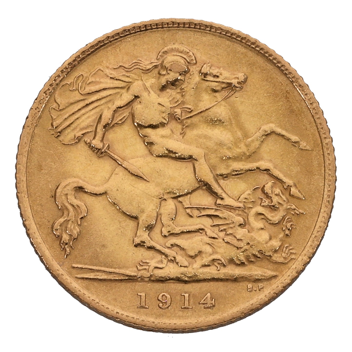 22ct Gold King George V Half Sovereign Coin 1914