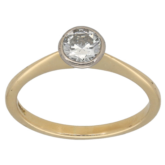 18ct Gold 0.50ct Diamond Solitaire Ring Size O