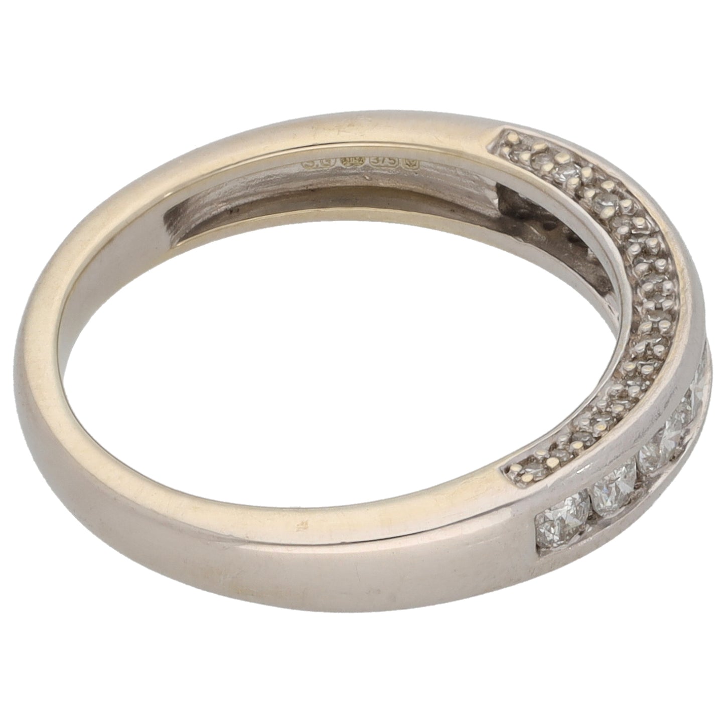 9ct White Gold 0.50ct Diamond Half Eternity Ring Size K