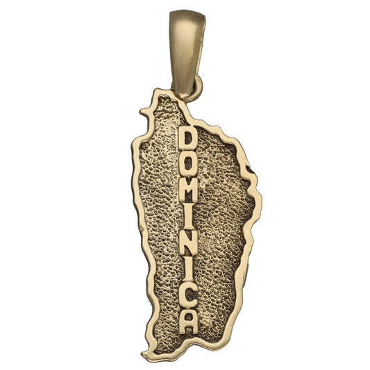 9ct Gold Map Of Dominica Pendant