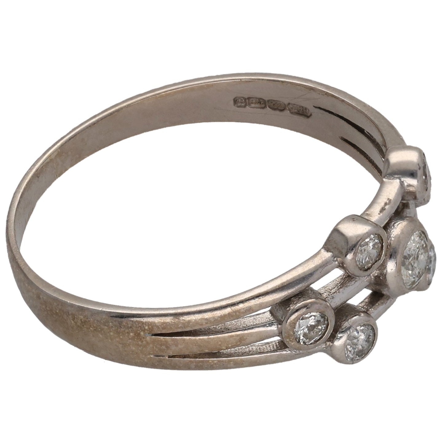 9ct White Gold 0.40ct Diamond Dress/Cocktail Ring Size V