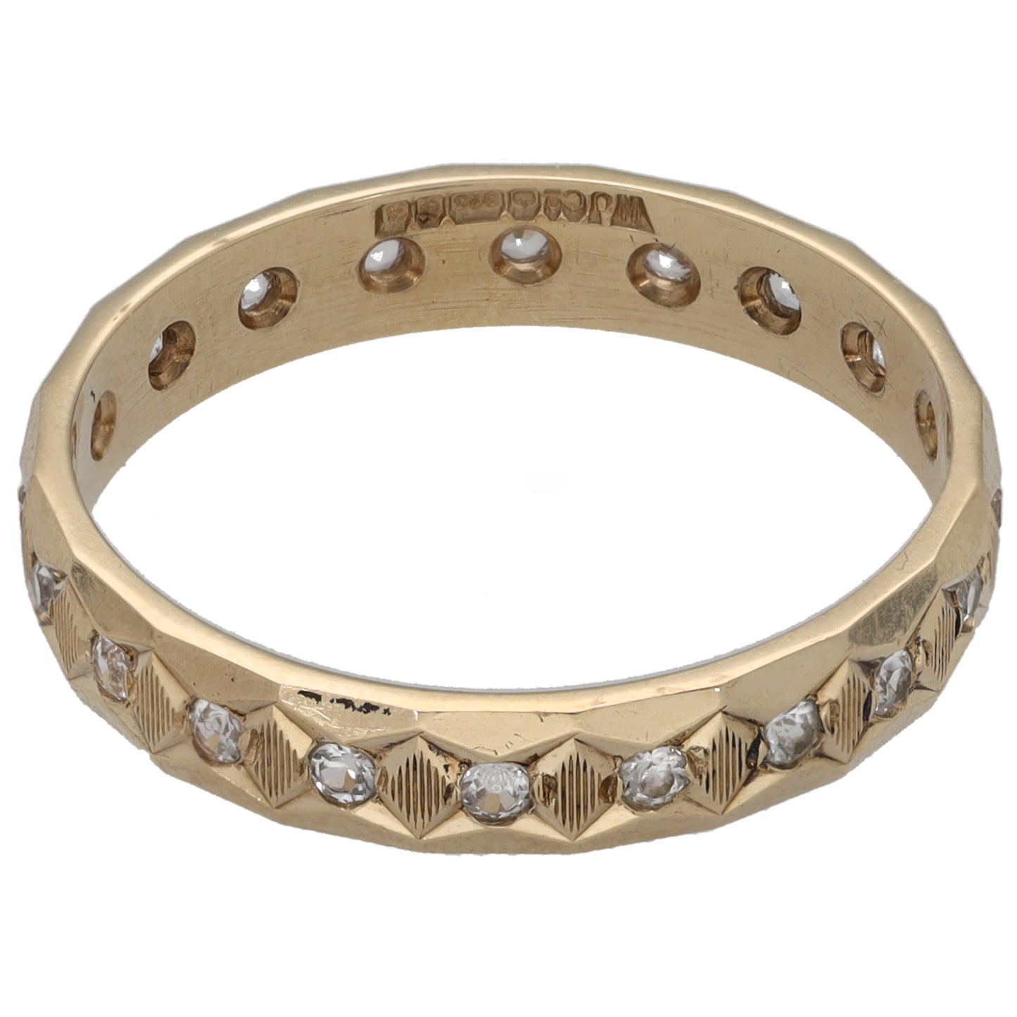 9ct Gold Cubic Zirconia Eternity Ring Size P