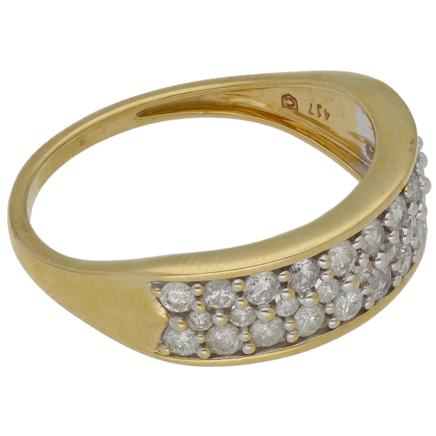 9ct Gold 0.83ct Diamond Alternative Ring Size S