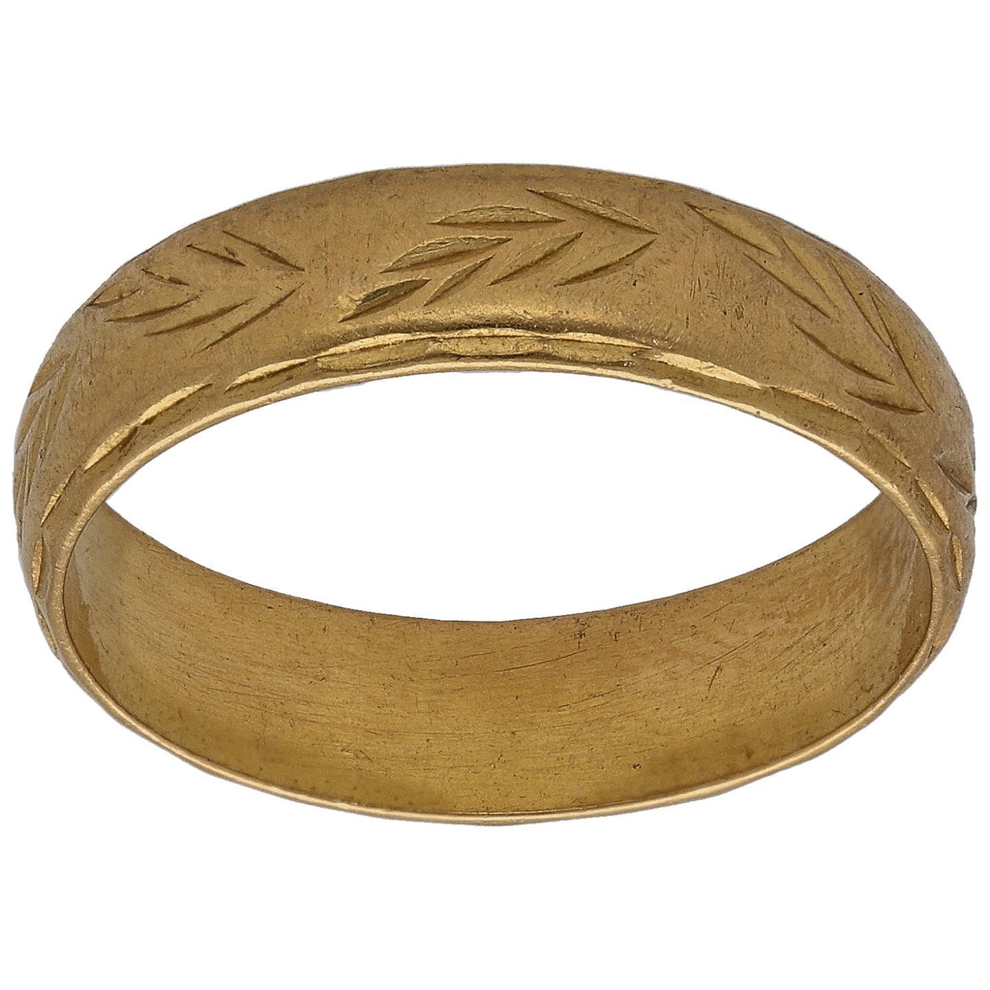22ct Gold Patterned Wedding Ring Size Q