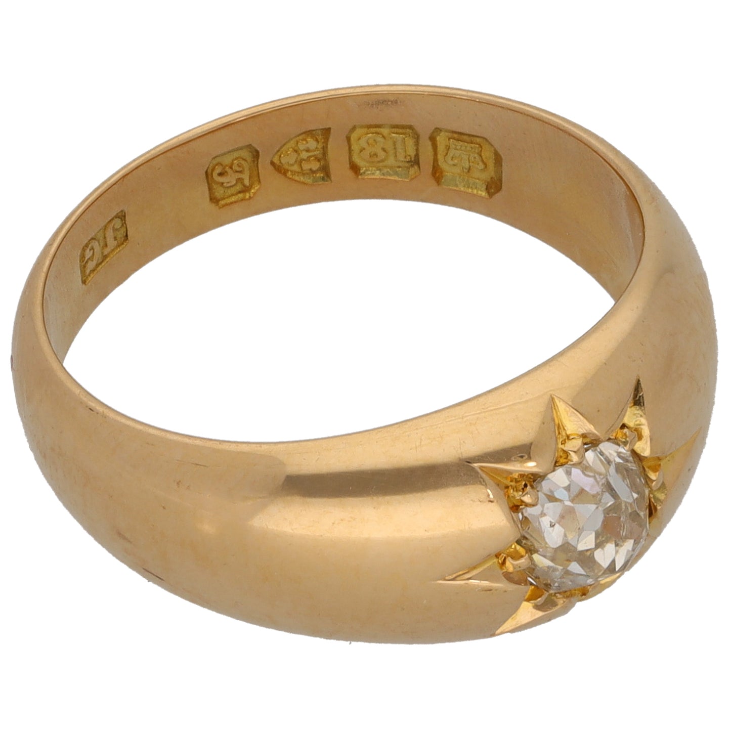 18ct Gold 0.40ct Diamond Solitaire Ring Antique & Vintage Size N