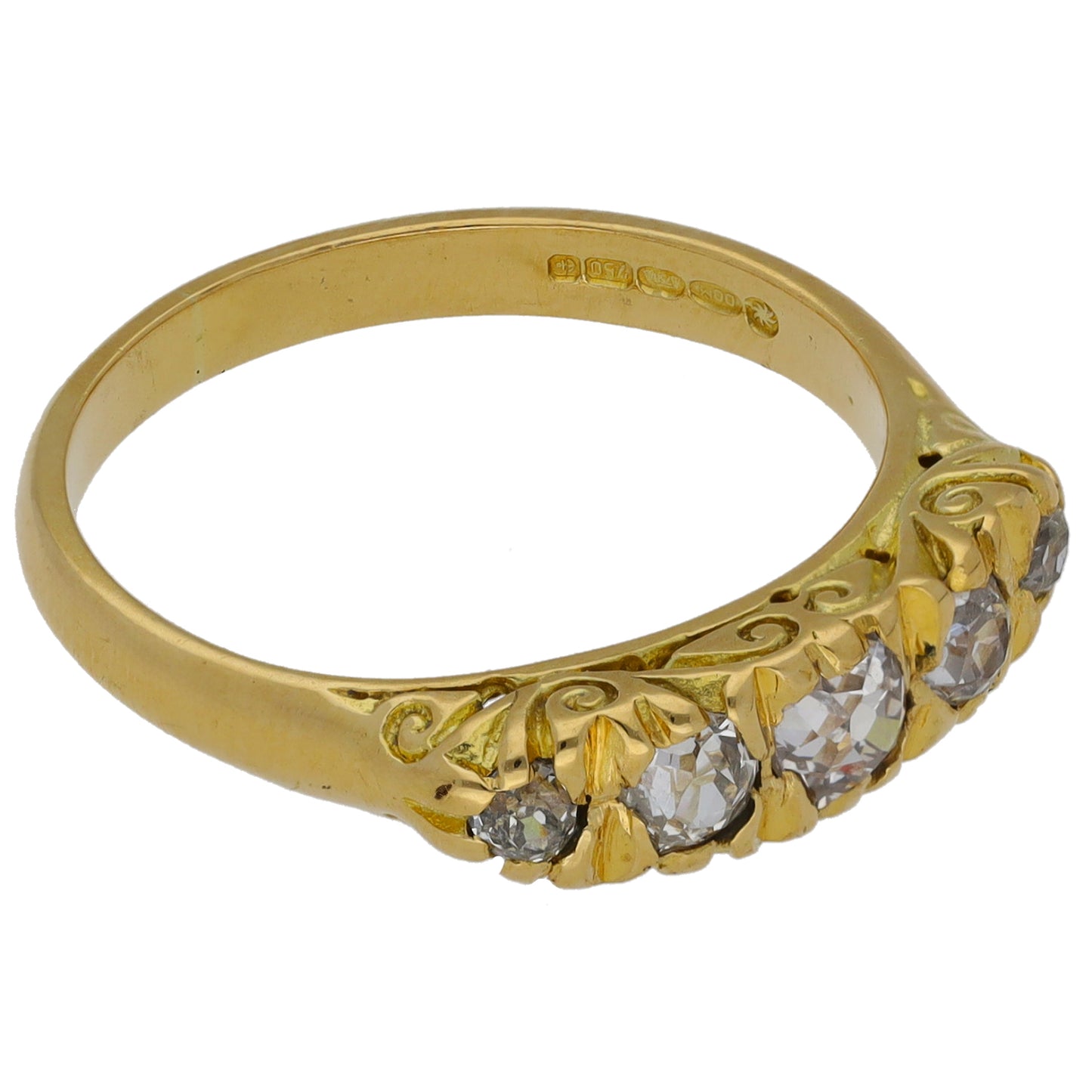 9ct Gold 0.45ct Diamond Half Eternity Ring Size O