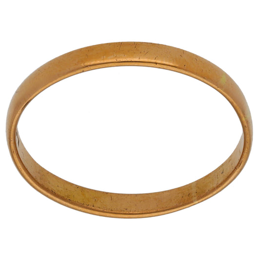 22ct Gold Plain Wedding Ring Size U