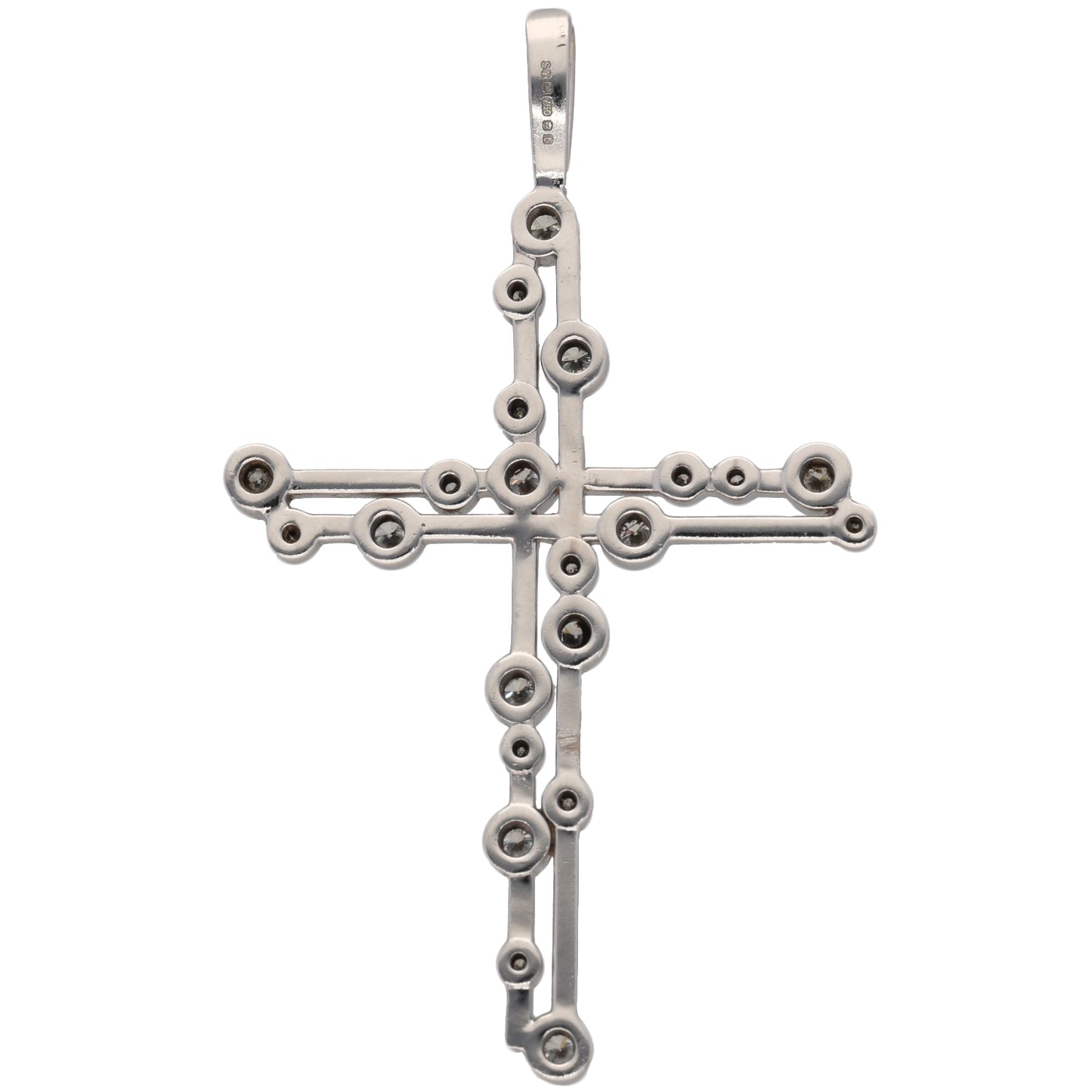 18ct White Gold 1.10ct Diamond Cross Pendant