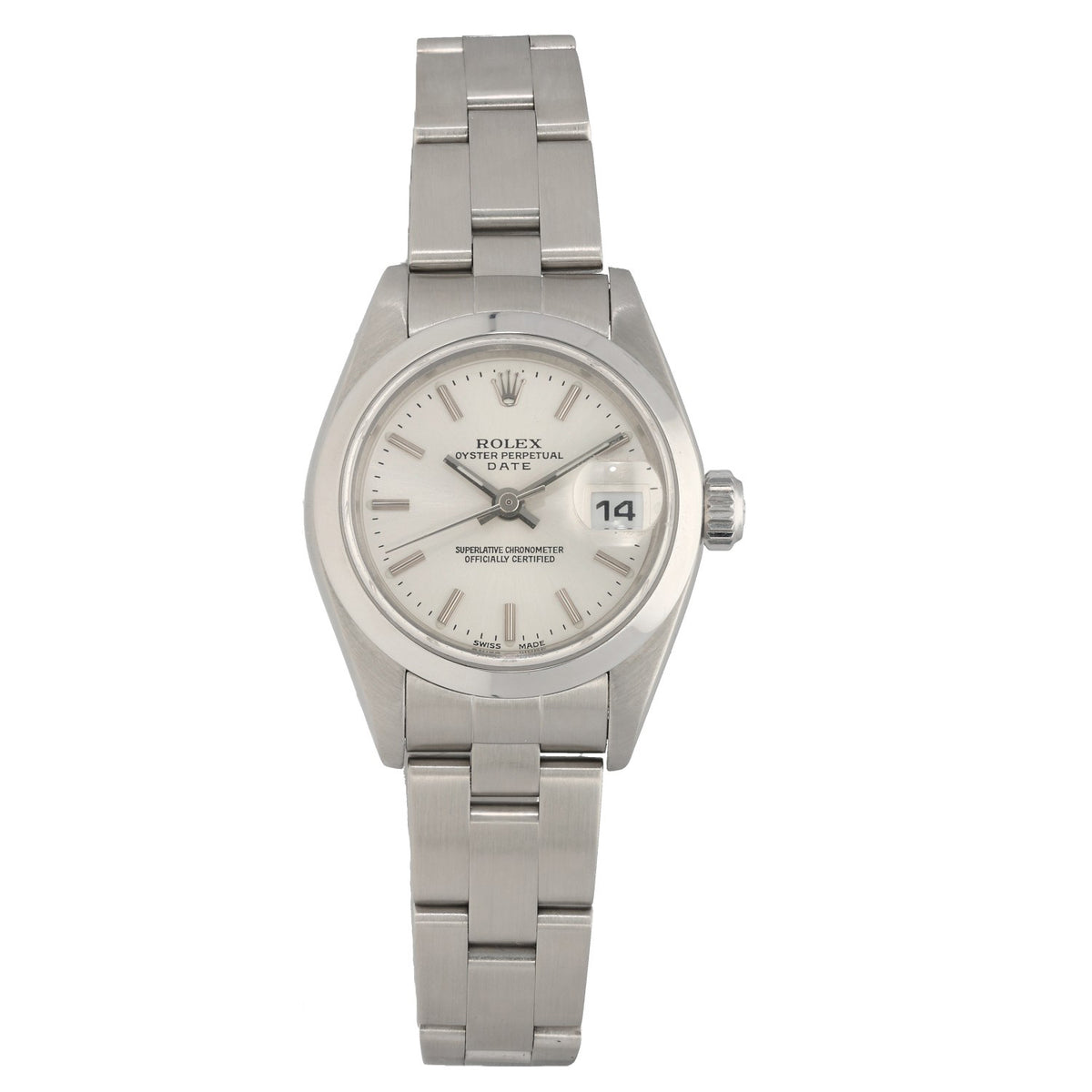 Rolex Oyster Perpetual 79160, silver dial with 26mm stainless steel case and bracelet