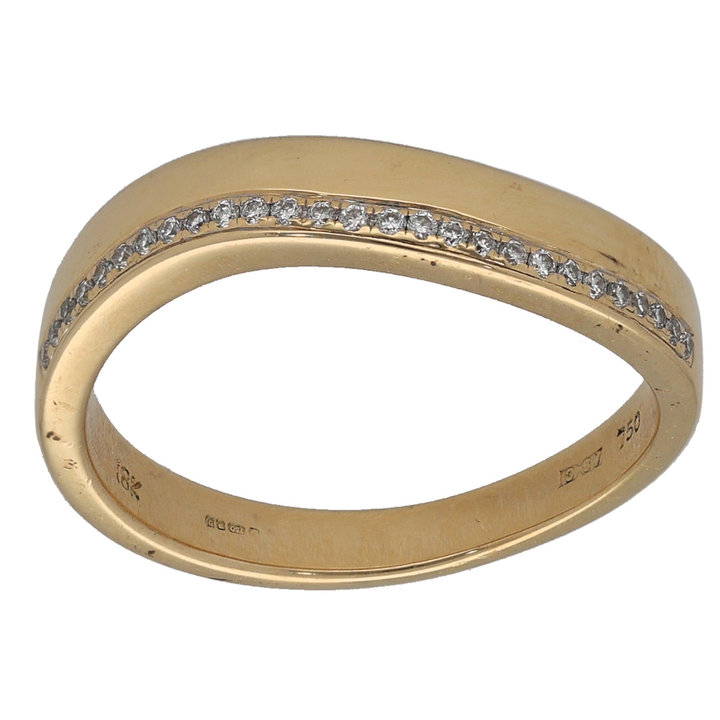 18ct Gold 0.14ct Diamond Half Eternity Ring Size L