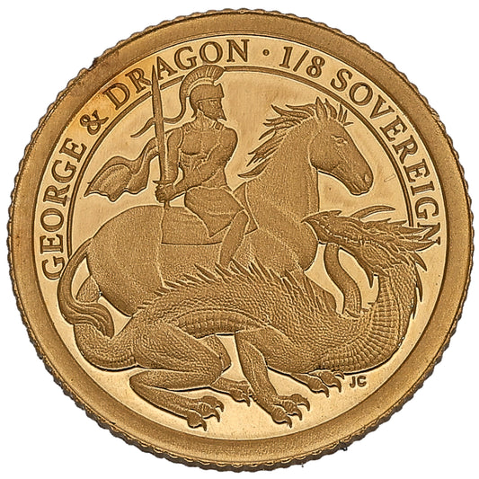 22ct Gold George & Dragon Eighth Sovereign Coin 2021