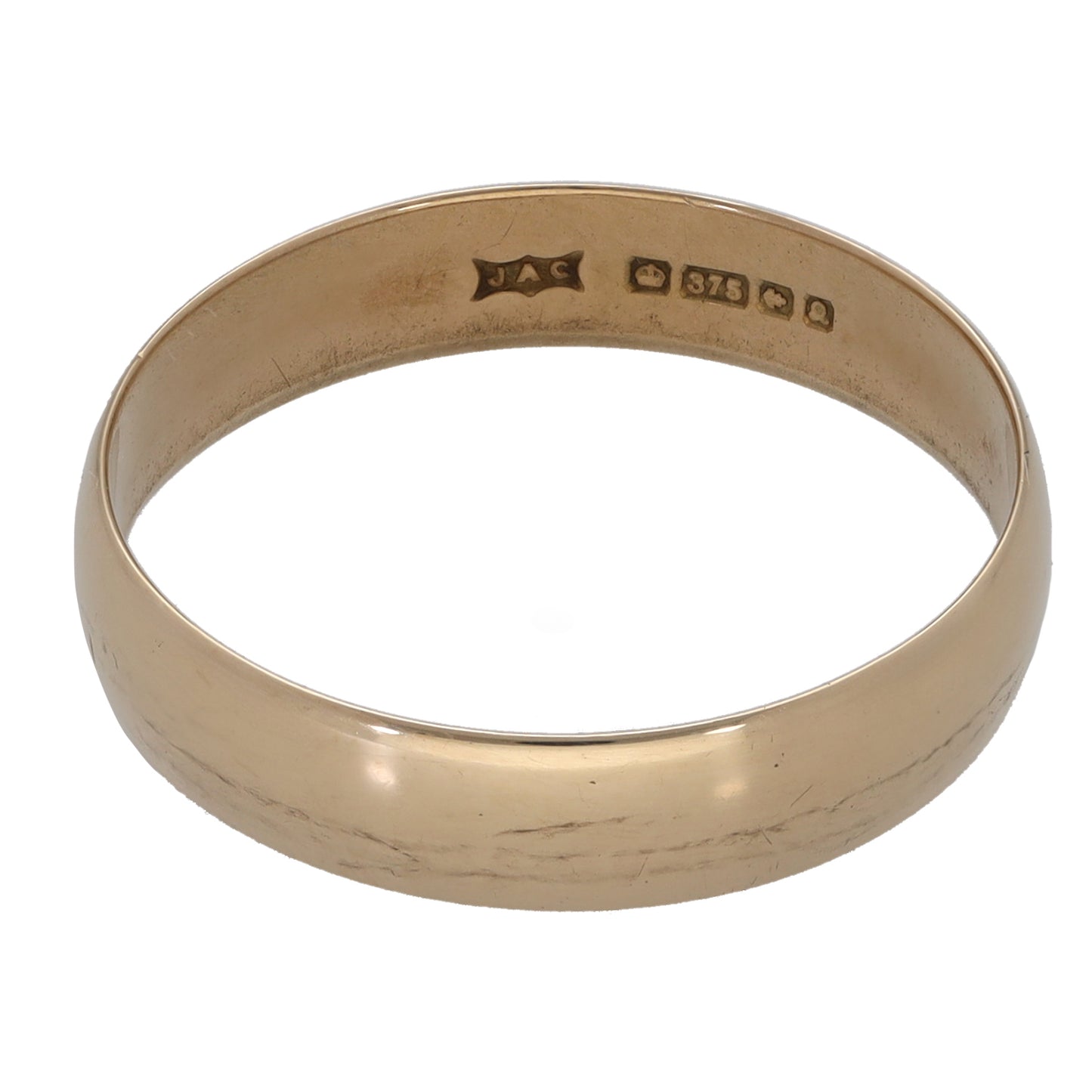 9ct Gold Plain Wedding Ring Size S
