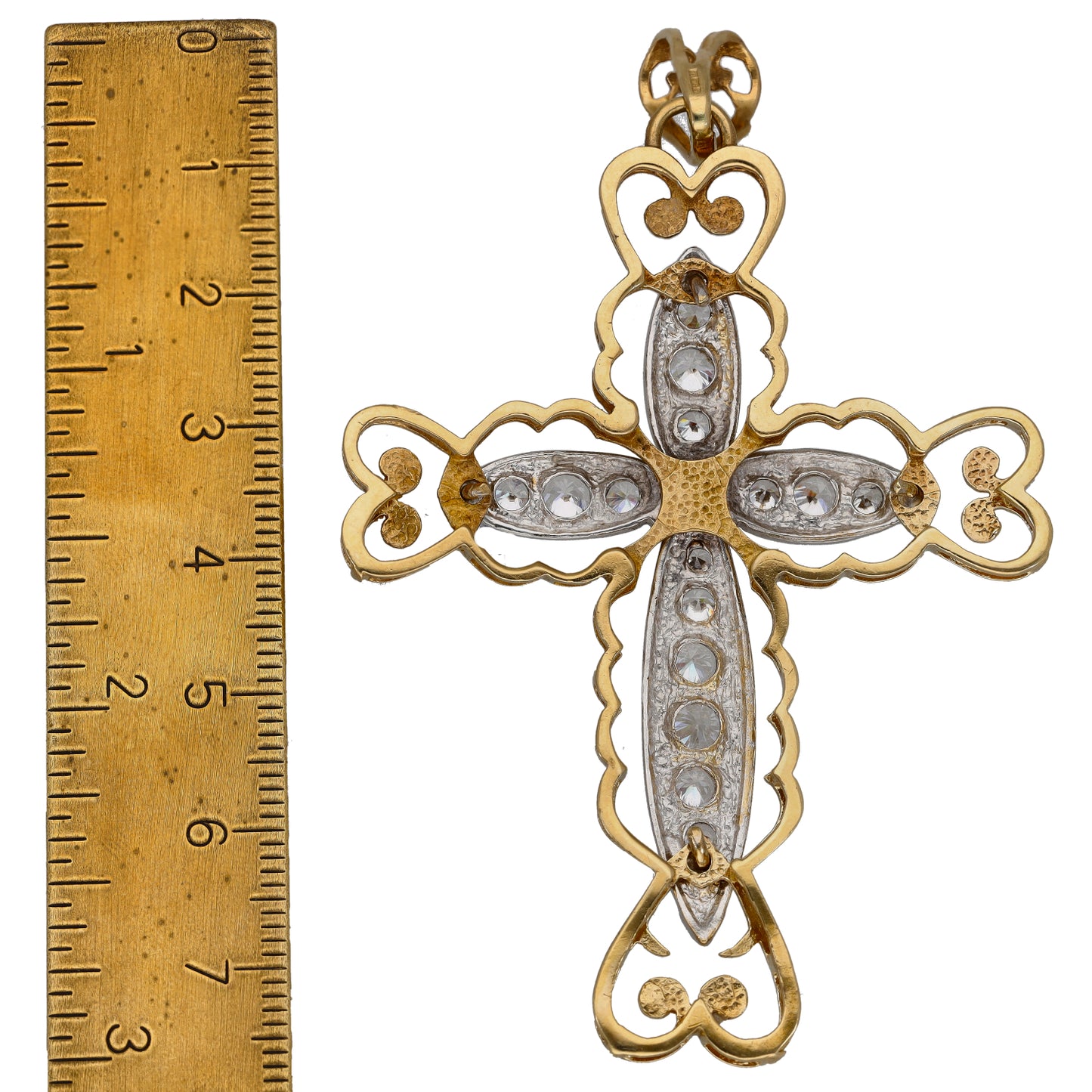 9ct Gold Cubic Zirconia Cross Pendant