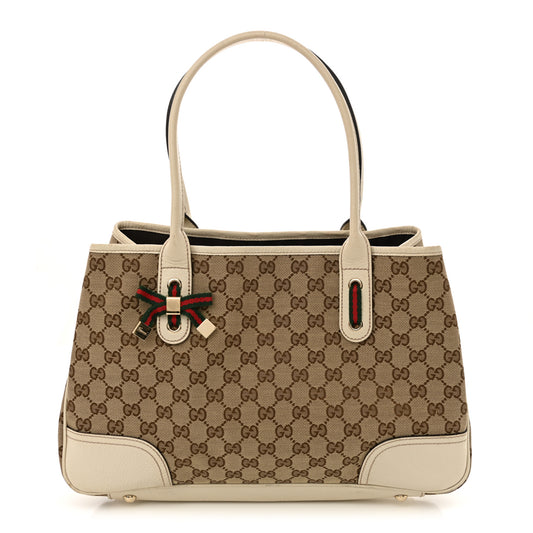 Gucci GG Monogram Princy Tote Canvas Bag - Off White